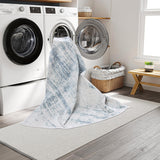 Machine Washable Austin Ivory/Blue Rug