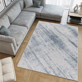 Machine Washable Austin Ivory/Blue Rug