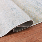 Machine Washable Nash Ivory/Blue Rug