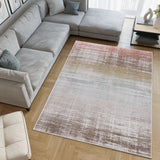 Machine Washable Nash Ivory/Brown Rug