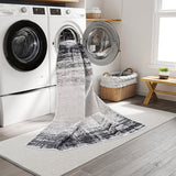 Machine Washable Nash Charcoal/Ivory Rug