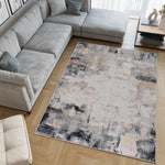 Machine Washable Avery Ivory/Blue Rug