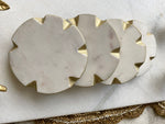 Nova gold edge detailed marble coaster (4"x4")