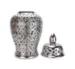 Parker Silver Ceramic Hollow Ginger Jar (Multiple sizes)