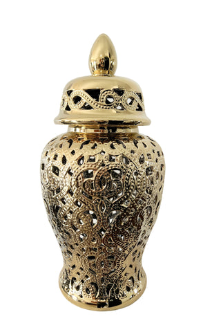 Parker Gold Ceramic Hollow Ginger Jar (Multiple sizes)