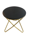 Luna Black Modern Coffee Table, Lux, (15x15x18)"