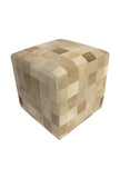 Geometric Hide Pouf Lucas, Brown (18"x18"x18")