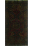 Vintage Zafirah Green/Burgundy Rug, 3'4" x 6'10"