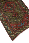 Vintage Brecken Rusty-Red/Teal Green Runner, 3'1" x 9'11"