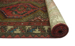 Vintage Brecken Rusty-Red/Teal Green Runner, 3'1" x 9'11"