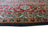 Semi Antique Kazveen Blue/Red Rug, 8'0" x 12'5"