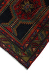 Semi Antique Maya Black/Red Rug, 3'5" x 13'2"