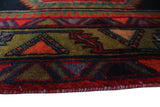 Semi Antique Maya Black/Red Rug, 3'5" x 13'2"