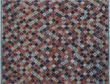 Balochi Chaymae Blue/Orange Rug, 4'10" x 6'5"