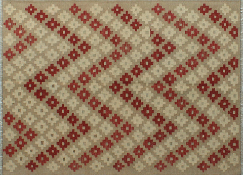 Winchester Ridley Brown/Red Rug, 4'9" x 6'6"