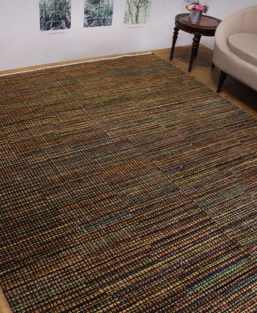Peshawar Mirgul Rust/Green Rug, 8'1