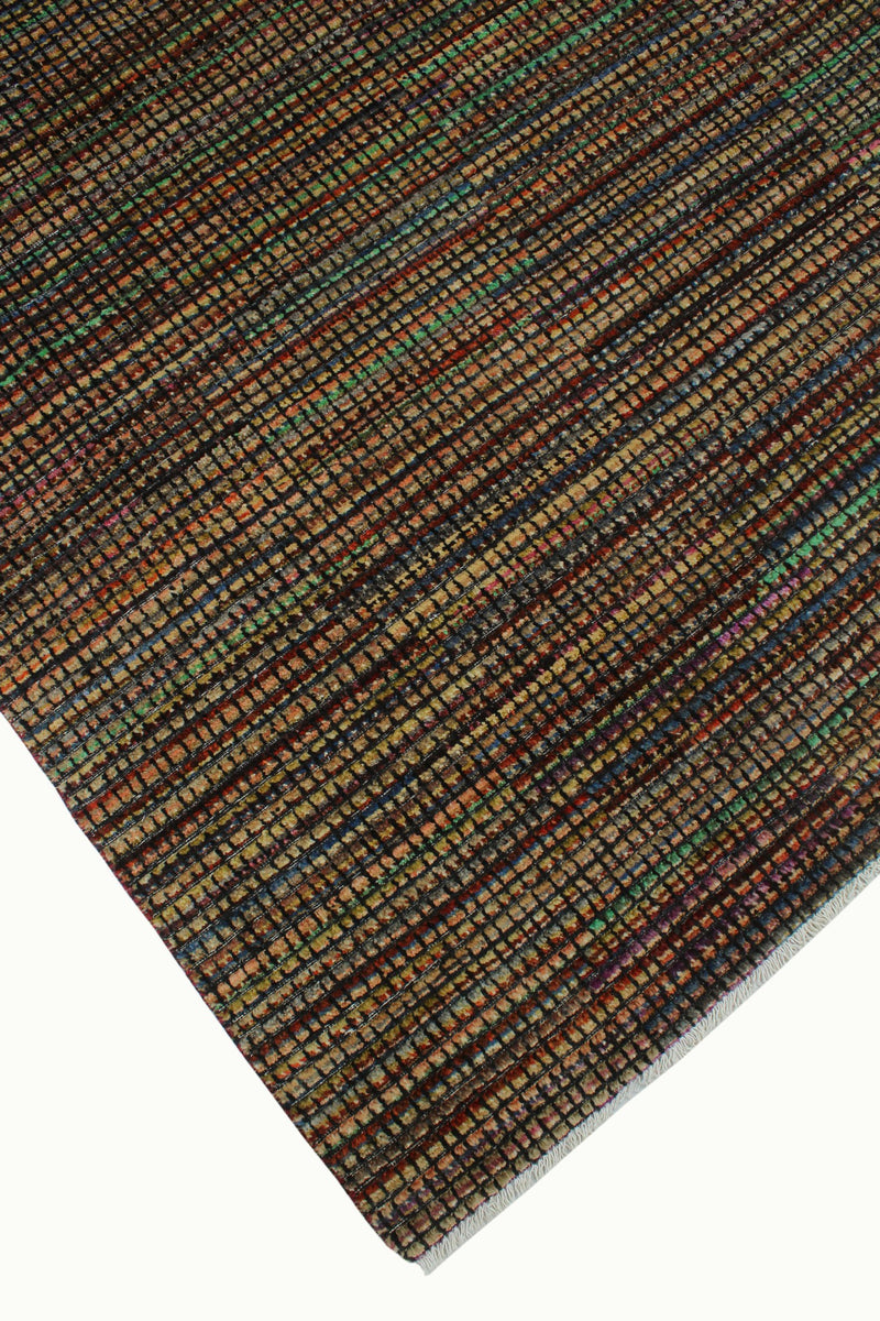 Peshawar Mirgul Rust/Green Rug, 8'1