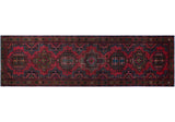 Semi Antique Abzari Red/Blue Runner, 3'5" x 11'11"