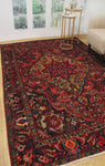 Semi Antique Tursingu Rust/Blue Rug, 6'7" x 9'10"