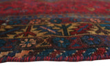 Semi Antique Nurziya Blue/Red Rug, 5'3" x 6'7"