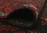 Semi Antique Ibrahim Red/Black Rug, 3'9" x 6'5"