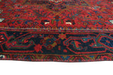 Fine Vintage Hardy Red/Navy Rug, 7'4" x 8'8"