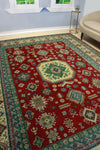 Kazak Cannon Red/Ivory Rug, 9'1" x 12'2"