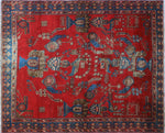 Semi Antique Xiomara Red/Blue Rug, 5'0" x 5'11"