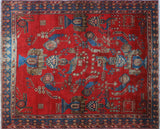 Semi Antique Xiomara Red/Blue Rug, 5'0" x 5'11"
