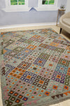 Sangat Ansel Grey/Orange Rug, 6'11" x 9'7"