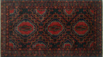 Vintage Sajjad Black/Red Rug, 3'7" x 6'2"