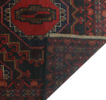 Vintage Sajjad Black/Red Rug, 3'7" x 6'2"
