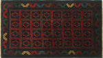 Vintage Muqsit Blue/Brown Rug, 2'11" x 5'1"