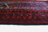 Semi Antique Mirgul Blue/Red Rug, 3'1" x 4'8"