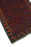 Semi Antique Aimzhan Blue/Red Rug, 3'3" x 4'8"