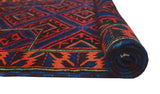 Semi Antique Aimzhan Blue/Red Rug, 3'3" x 4'8"