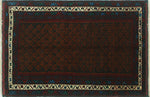 Semi Antique Raya Black/Brown Rug, 3'0" x 4'5"
