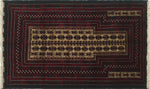 Semi Antique Meltem Black/Red Rug, 3'2" x 5'0"