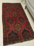 Vintage Priscill Rusty-Red/Brown Rug, 3'5" x 6'5"