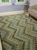 Sangat David Grey/Green Rug, 6'8" x 9'9"