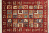 Khurgeen Abrar Red/Rust Rug, 5'6" x 7'7"