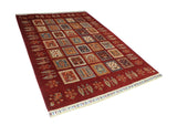 Khurgeen Abrar Red/Rust Rug, 5'6" x 7'7"