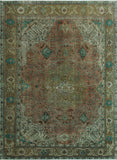 Semi Antique Nafisa Rust/Green Rug, 9'5" x 12'8"