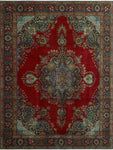 Semi Antique Molly Red/Navy Rug, 9'10" x 12'8"