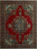 Semi Antique Molly Red/Navy Rug, 9'10" x 12'8"
