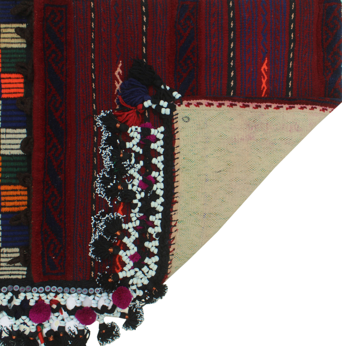 Balochi Gaudy Red/Navy Rug, 2'0 x 4'10 – Noori Rug