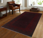 Vintage Annalee Red/Black Rug, 3'5" x 6'4"