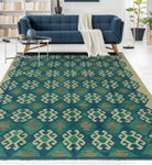 Sangat Umar Ivory/Blue Rug, 6'7" x 9'5"