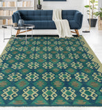 Sangat Umar Ivory/Blue Rug, 6'7" x 9'5"