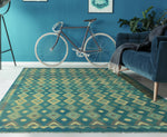 Sangat Betita Beige/Blue Rug, 6'10" x 9'6"